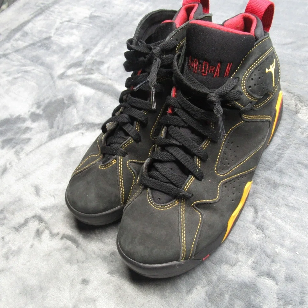 Jordan Youth 7Y 7 Retro Basketball Shoes Black Citrus 2022 Lace Up Sneakers